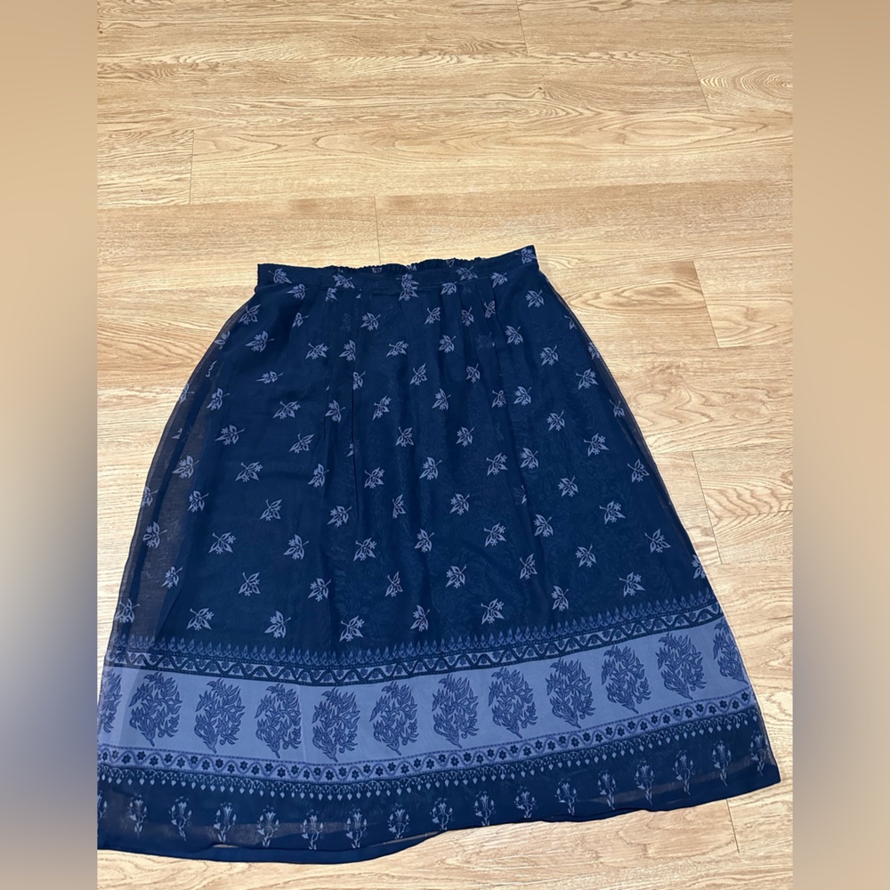 Sag Harbor Navy Floral Maxi Skirt